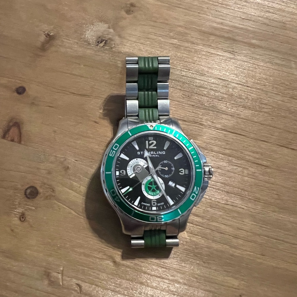 Stuhrling Original Green and Silver Men's Watch